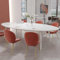 Großer moderner ovaler Konferenztisch für Meetings und Seminare, gebogener Chefschreibtisch für Geschäftsbüros, Büro, Computertisch mit extra großem Sitzungssaal-Design (120 x 70 cm)