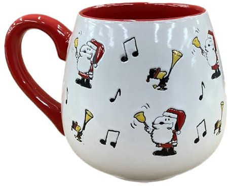 Gibson Homewares Peanuts Tasse mit Snoopy Klingelglocken und Woodstock-Blashörnern, Keramik, 590 ml