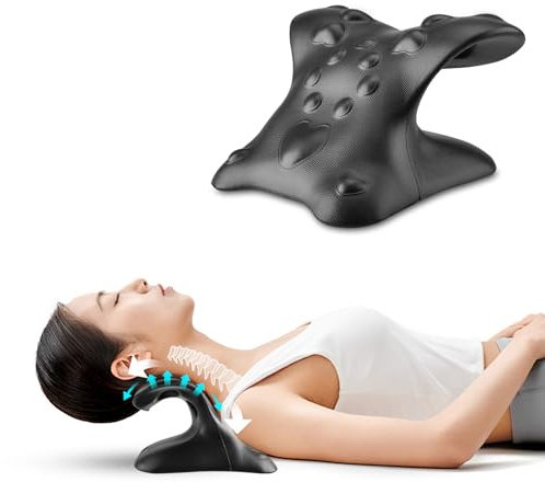 SupRovare Cervicales Douloureuses, Traction Cervicale, Oreiller Chiropratique pour Le Cou, Coussins Cervicaux pour Soulager Les Douleurs de l'ATM et Corriger la Colonne Vertébrale Cervicale(Ferreux