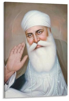 Guru Nanak Portray-Poster, Gemälde auf Leinwand, Wandkunst, Poster, Rollbild, Wanddekoration, Heimposter, 50 x 75 cm