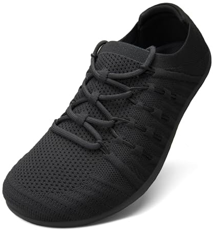 ZOEASHLEY Chaussures pieds nus pour homme - Pieds larges - Minimalistes - Pour le sport et le quotidien, Noir , 43 EU