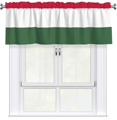 ERSDWRE Vorhang mit Flagge von Ungarn, bedruckt, für Küche, Volant, Fenster, Schlafzimmer, Badezimmer, Wohnzimmer