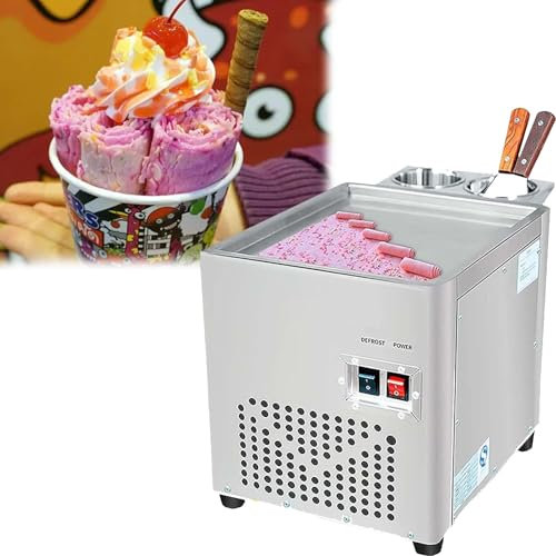 Máquina para Hacer Helados fritos con Bandeja Individual de 52 x 52 cm, Ideal para Bares, cafeterías y heladerías.