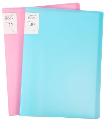 2 Pcs A3 Diamond Art Storage Book with 30 Pages Waterproof Presentation Portfolio Folder for Diamond Art Painting Presentation and Organization