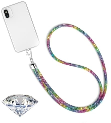 JEYORZY 1 pcs Correa para Cuello Cordón Cuerda, Cordones de Insignia, Cordón Tarjeta de Identificación, Cristal Lanyard Llavero, Soportes de Insignias Transparentes, para Colgante Clave, Gradiente