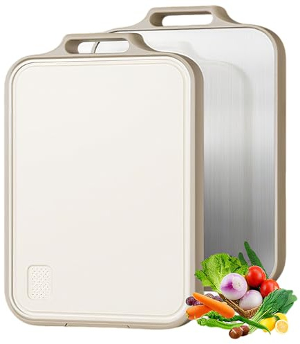 BSDLZCH 304 Stainless Steel Chopping Board 43x28cm, Double Sided