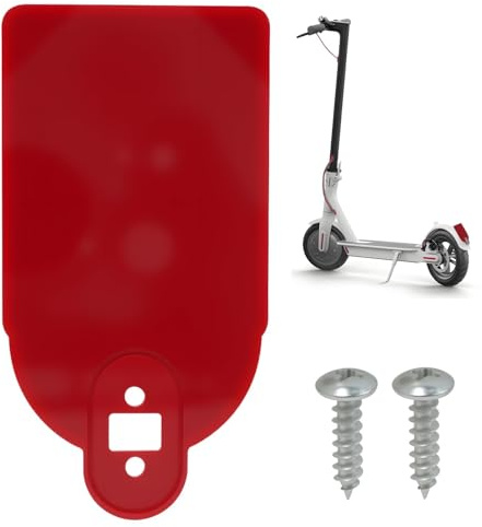 E Scooter Kennzeichenhalter Rot, Nummernschildhalterung aus Acryl für Elektroroller, Wasserdicht Stoßfest, Kompatibel mit Xiaomi M365 & Pro, Skateboard Zubehör für Rücklichtmontage am Kotflügel