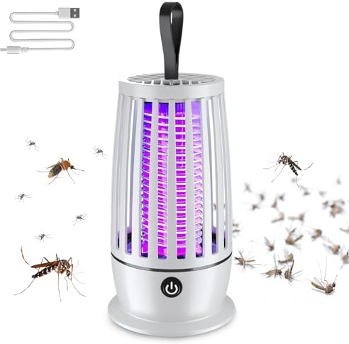 Insektenvernichter Elektrisch, Mückenlampe Fliegenfalle Innenbereich Tragbare USB-Verbindung Mückenfalle Insektenvernichter Fliegenfalle Elektrisch für Mücken Motten Fliege Spinnen (Weiß)