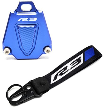 QQLADY Z for Yamaha YZF R3 YZFR6 YZFR1 YZFR3 R6 R1 Motorrad Aluminium Keychain Fall Shell Schlüssel Ring X(R3 Blue)