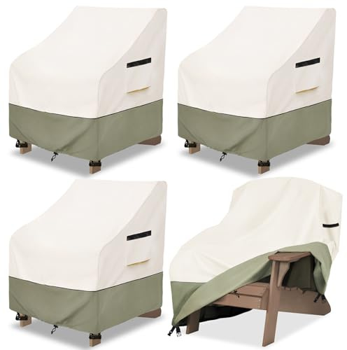 Owlcover Outdoor Chair Covers 4 Pack 28 W x 31 D x 36 H inches,600D Heavy Duty Waterproof Adirondack Chair Cover,Outdoor Furniture Covers for Lawn/Garden Chiar