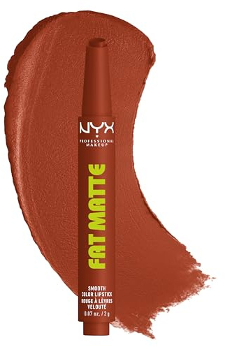 NYX Professional Makeup, Fat Matte Smooth Color Lipstick, soft-mattes Finish mit cremiger Textur, intensive Farbe mit jedem Klick, leichte vegane Formel, Farbton: Beary Nude