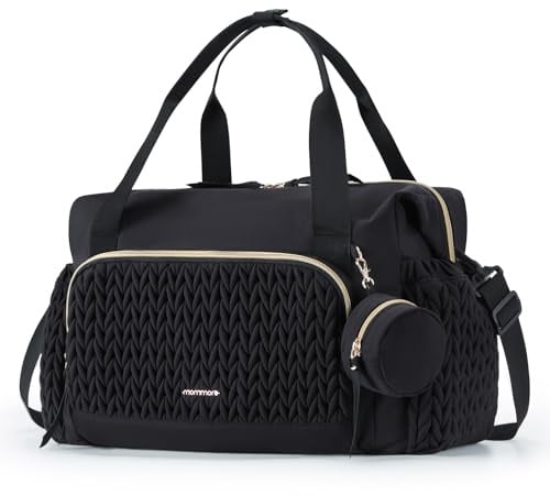 mommore Wickeltasche Kinderwagen Groß Kliniktasche Geburt für Unterwegs | 45x22x28CM Diaper Bag Organizer mit Mehrere Fächer Schnulleretui Wickelunterlage Isolierschicht, Mommy Bag Reise Babytasche