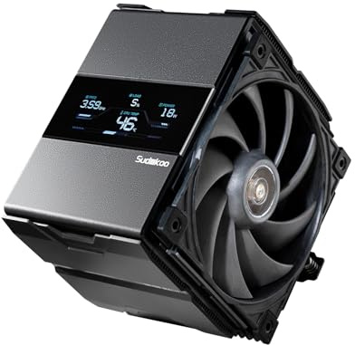 Sudokoo SK700V MACH Disipador CPU: CPU Cooler PC con Pantalla Digital & 120mm PWM Ventilador MACH120 - Ventilador CPU 7 HeatPipes para AMD AM5 & Intel LGA 1851/1700/1200/115X, TDP 280W,Montaje Fácil