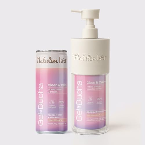 Natulim Kēr Gel de Ducha Clean & Calm - Gel Corporal sin Fragancia para uso diario - Limpieza e Hidratación para Piel Sensible - Ingredientes de Origen Natural que cuidan tu piel - 330 ml.