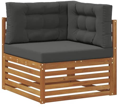 vidaXL Outdoor Ecksofa Massivholz Akazie Natur, Balkonmöbel, modernes Gartenmöbel, elegant im Freien, wetterfest, leicht zu reinigen, Flexibles Design
