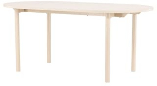 FURNLUX Andy Esstisch, Oval, 180x90x75 cm, Beige, MDF-Tischplatte mit Stahlgestell, 34 kg