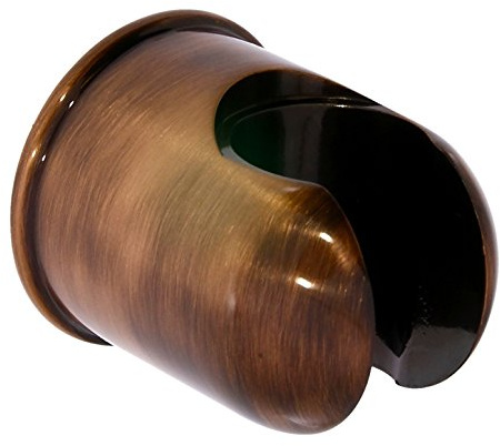 Brausehalter/Wandhalter - rund - für Handbrause aus Messing mit Alt-Kupfer Oberfläche