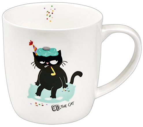 Moses Ed, The Cat Katerfrühstück Tasse, Porzellan, weiß, 8.7 cm
