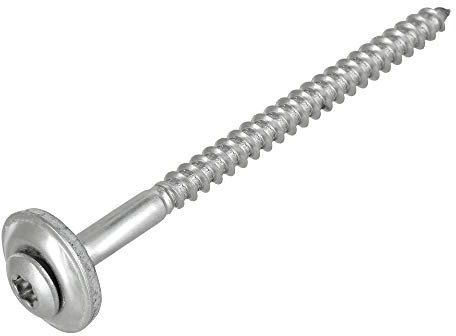 100 Stück Spenglerschrauben 4,5x60mm mit EPDM Dichtscheibe 15 mm | Torx TX 20 | DIN7995 Edelstahl A2 V2A | Vollgewinde Universalschraube | Dachschraube | Dachdecker | Gewindeschraube