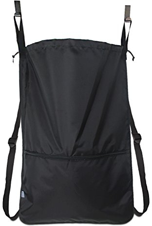 Luxja wäschesack reise, Wäschesammler tür, Wäschesack camping mit EXTRA Edelstahl Türhaken und Schultergurten, Schwarz