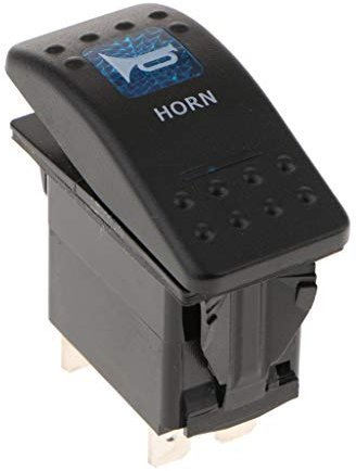 Homyl 12v Commutateur de Klaxon de Voiture Interrupteur à Bouton-poussoir Corne LED