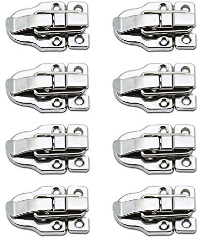 LumenTY (8Pack) Lock Toggle Catch Latch Clasp Antique Box Lock Buckle Box Buckle for Medicine Box Flight Case Cosmetic Case Tool Box-Silver