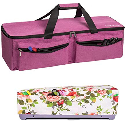 CACTIYE Carrying Bag Compatible with Cricut Explore Air and Maker, Waterproof Tote Bag Compatible with Cricut Explore Air and Supplies (pink, 1+1)