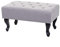 Mendler Ottomane Chesterfield, Sitzhocker Fußablage Hocker, wasserabweisend Stoff/Textil 39x77x47cm - grau