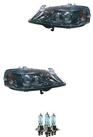 EISENFELS Bundle Set 70801145 Scheinwerfer rechts & links + Leuchtmittel H7 NIGHT BREAKER kompatibel mit Astra G CC F48_ F08_