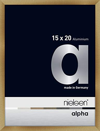 nielsen Bilderrahmen, 15 x 20 cm, Aluminium, Amber matt, Fotorahmen zum Auftstellen und Aufhängen im Hoch- & Querformat, Echtglas, Alpha