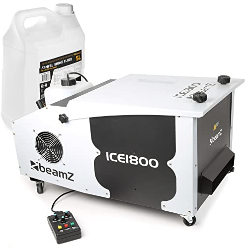 BeamZ ICE1800 - Machine à Fumée Lourde avec 5L de Liquide, Puissance 1800 Watts, Machine à Fumée Lourde Professionnelle, Réservoir de 2,5 L, Idéale pour Halloween