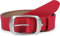 styleBREAKER Unisex Leder Gürtel Unifarben mit glänzender Oberfläche und gebürsteter Schnalle, kürzbar 03010104, Farbe:Rot, Größe:105cm