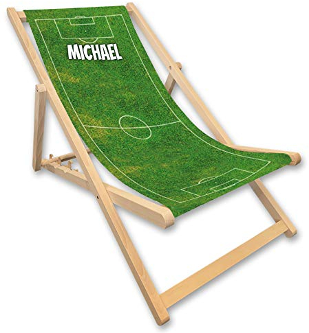 Unikatolo Liegestuhl mit Name, Fußball, Geschenk Trainer, Danke, Abschiedsgeschenk, Torschützenkönig, Bester Spieler, Geschenkidee Männer