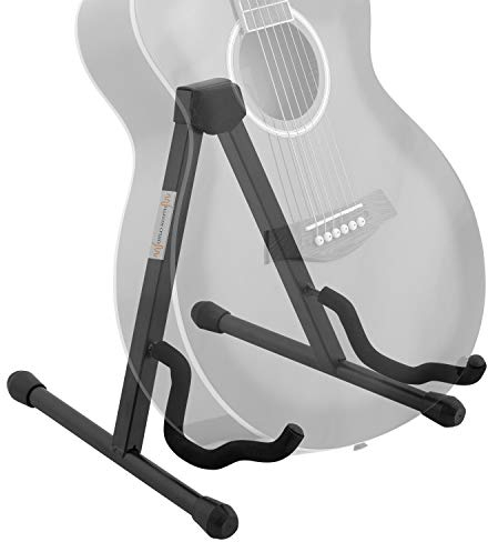 World Rhythm WR-206 A-Frame - Supporto per chitarra acustica, classica, elettrica e basso, nero