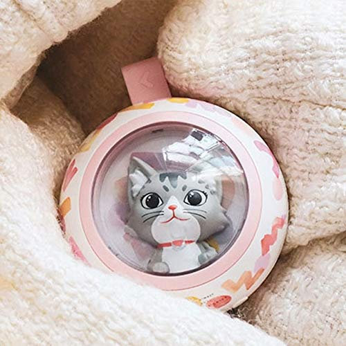 HongYa USB Portable Rechargeable Chauffe-Mains Mignon Chat Simple côté Chauffage Mini Batterie Externe 2 en 1 5000MAh