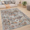 Paco Home Teppich Wohnzimmer Kurzflor Schlafzimmer Moderne Vintage Orient Ornament Muster Pastell Bordüre, Grösse:80x150 cm, Farbe:Bunt 2