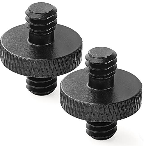 1/4 Male to 1/4 Male Threaded Tripod Screw Adapter Double Sided Standard Mounting Thread Converter for Camera Cage Mount (2 Pack)