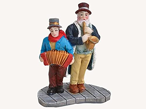 meindekoartikel Miniatur Weihnachtsfigur Winterszene Lichthaus Winterwelt Figur - Strassenmusiker - aus Poly (bunt) B5 x T3 x H5cm