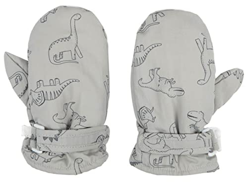 Foruhoo Kinder Handschuhe Wasserdicht mit Fleece Fäustlinge für Unisex Baby Winter(Grau,L)