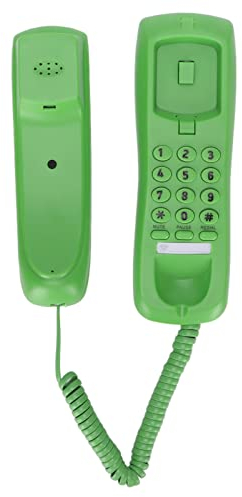 Schnurgebundenes Telefon, Festnetztelefone für zu Hause, Kabelgebundenes Festnetz an der Wand, Telefon mit Einer Einzigen Leitung mit Stummschaltungs-Pause-Wahlwiederholungsfunktion, 7,9 X 2,4(Grün)