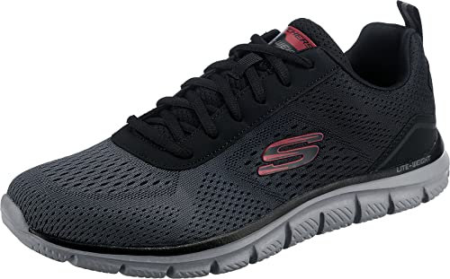 Skechers Herren Track Ripkent Sneaker, Black Mesh Charcoal Trim, 47.5 EU