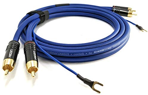 Selected Cable 1,5m NF- Phonokabel 2-fach geschirmtes OFC Cinchkabel 2x 0,35mm² extra lange GND Masseleitung Audiokabel vergoldete RCA Stecker - SC81-K3-0150