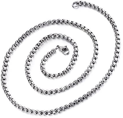 ANAZOZ Halskette Männer Edelstahl 75 cm, Hip Hop Kette Herren Ohne Anhänger Venezianierkette 2,5mm Breit Silber