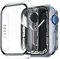NEW'C 2 Pack Funda + Protector de Pantalla para Apple Watch Series 7 45mm - Funda con protección de Vidrio Templado incorporada para Apple Watch 45mm Series 7 - Transparent