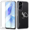 Coque et 2Pcs Verre trempé et 1*anneau, Coque antichoc protection Compatible with Honor 90 Lite 5G Coke Coque de protection Compatible with Honor 90 Lite 5G étui protection et protège écran,CLEAR