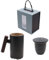 NUZAMAS Taza de café vintage hecha a mano de cerámica estilo japonés, mango de madera, taza de cerámica con filtro y tapa, separación de agua, taza de infusión para beber en casa y oficina