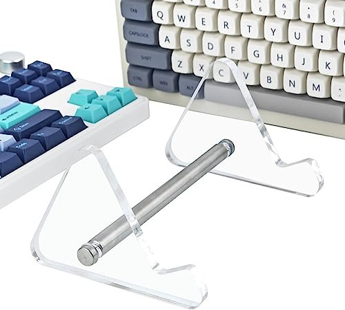JOLINTAL 1PCS 1-Tier Acrylic Keyboard Display Stand Transparent Mechanical Keyboard Holder Storage Stand, Acrylic Clear Keyboard Holder Storage Stand for Keyboard Tablet