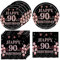 40PCS 90th birthday decorations for women happy 90th birthday decorations Tableware Set Disposable Birthday Plates Napkins 90 Years Old Birthday Party for women