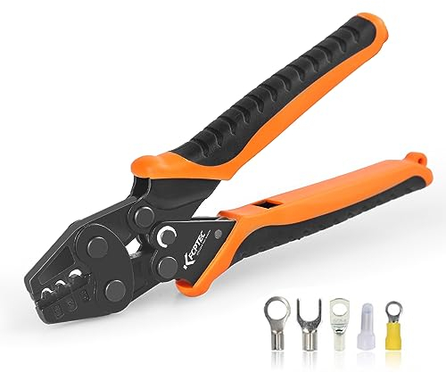 KF CPTEC Pince à sertir pour Cosse de câble de batterie 1,25-6mm², cosses ronde tubulaires, 22-10AWG, Outils de sertissage pour cosses batterie,terminaux cuivre
