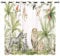 YUANZU Afrikanische Tier Vorhänge Safari Dschungel Löwe Zebra Affen Papageien Palmen Blumen Ösen Gardinen mit Blickdichte Vorhang Blackout Curtain Kinderzimmer Schlafzimmer 2 Stück, H 245 x B 200 cm